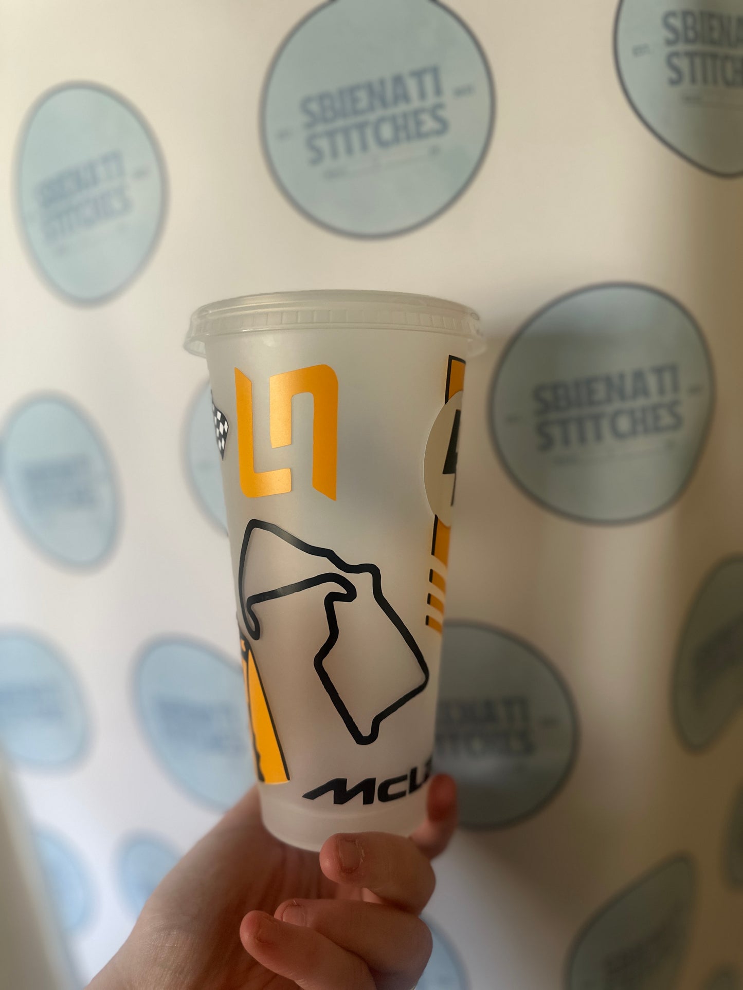 Lando Norris Inspired 20oz Tumbler with Straw – McLaren Style | Hand Vinyl Design | Formula Racing Fan Cup
