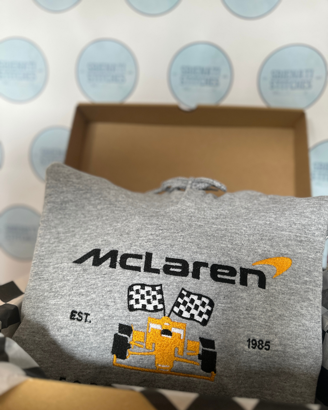 McLaren F1 Hoodie | Formula 1 Sweatshirt | McLaren Racing Embroidered Hoodie | F1 Fan Shirt | Motorsport Apparel | Racing Gift