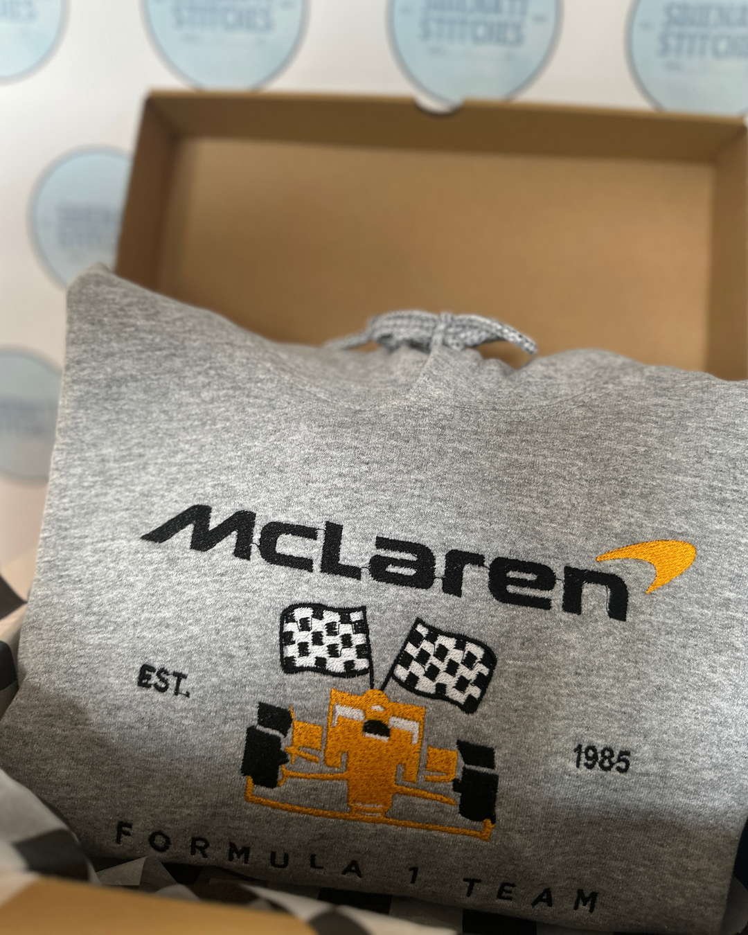 McLaren F1 Hoodie | Formula 1 Sweatshirt | McLaren Racing Embroidered Hoodie | F1 Fan Shirt | Motorsport Apparel | Racing Gift