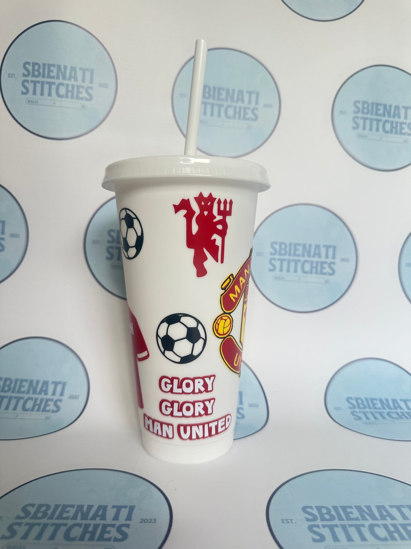 Manchester United David Beckham Inspired 20oz Tumbler with Straw