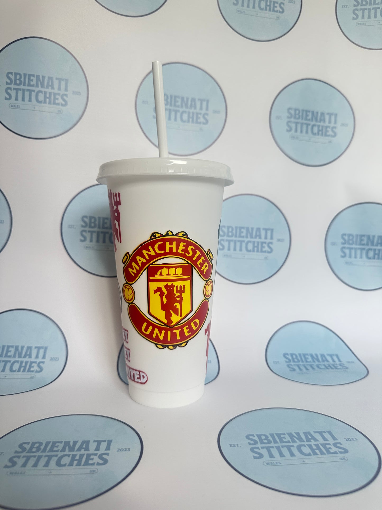 Manchester United David Beckham Inspired 20oz Tumbler with Straw
