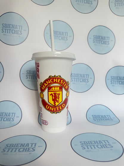 Manchester United David Beckham Inspired 20oz Tumbler with Straw
