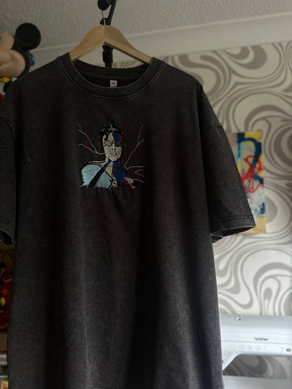 Invincible-Inspired Oversized Washed T-Shirt – Black/Grey