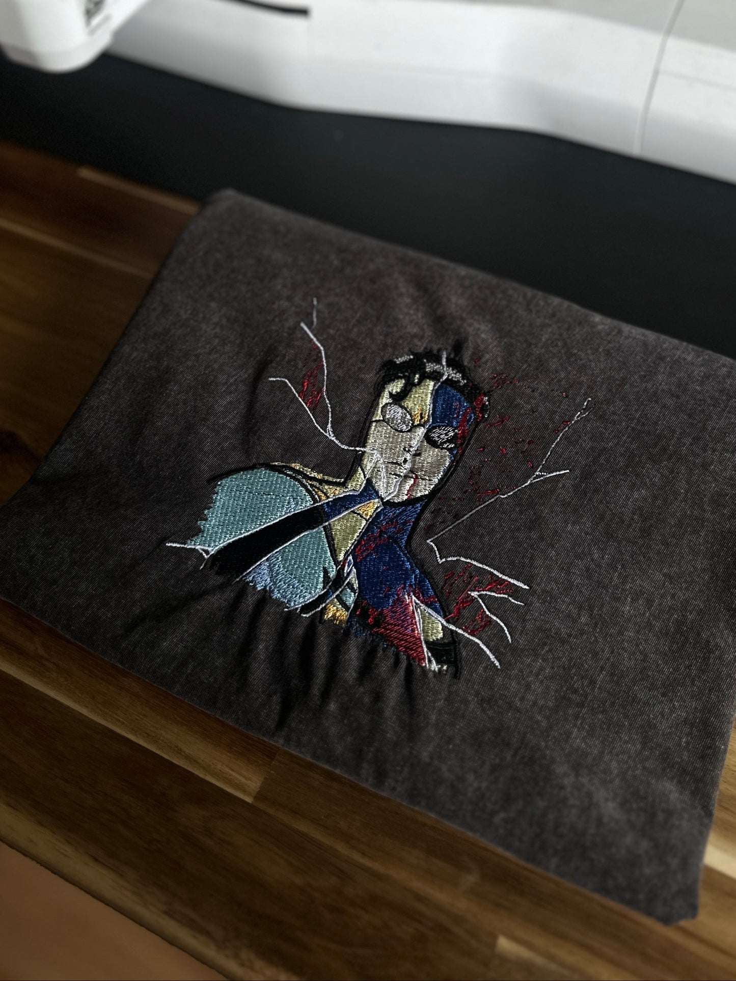 Invincible-Inspired Oversized Washed T-Shirt – Black/Grey